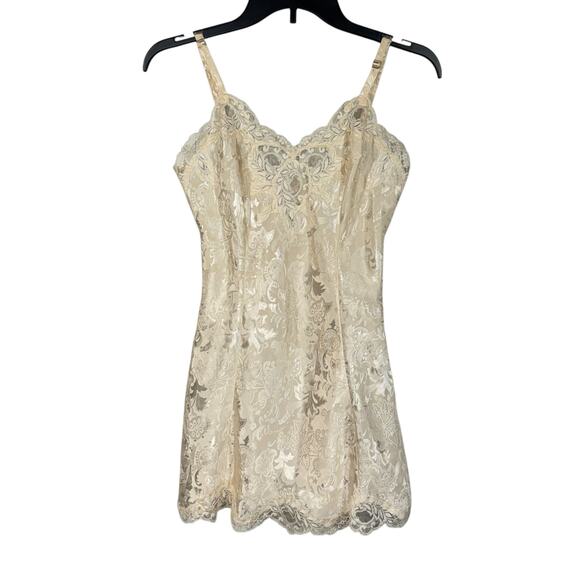 Victoria’s Secret Vintage SZ P (X-Small) Lingerie Nightie Gold Label Satin Lace